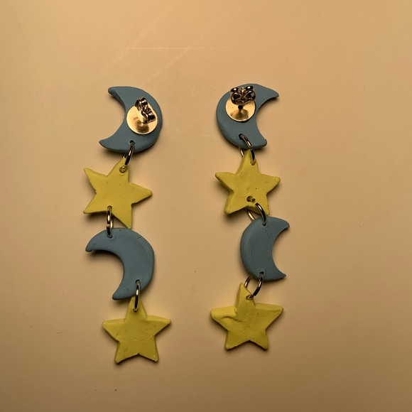 Clay Polymer “Stardust” Dangle Earrings - Picture 3 of 5